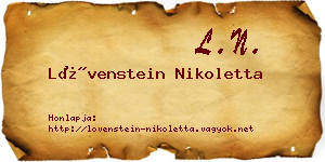 Lövenstein Nikoletta névjegykártya